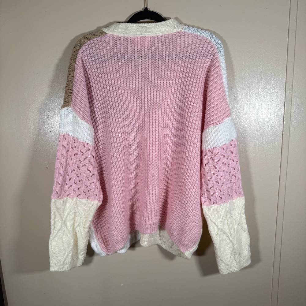 Andree By Unit Color-Block Chunky Knit Cardigan S… - image 2